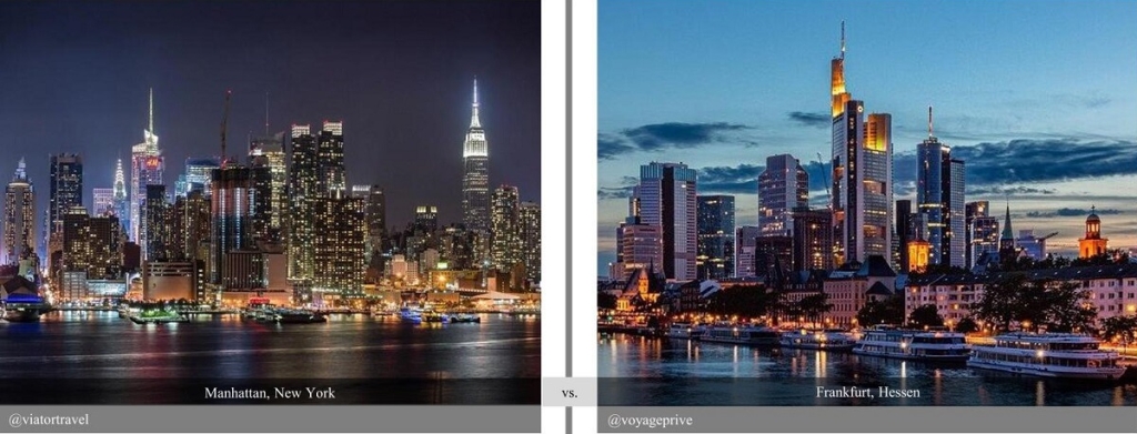 1_-_Skyline_New_York_vs._Frankfurt Beispiel für eine Hochzeitslocation in Frankfurt, bei welcher der Ausblick genauso ist, wie in Manhatten.